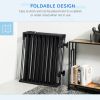 Dog Safety Gate 8-Panel Playpen Fireplace Christmas Tree Steel Fence Stair Barrier Room Divider Black