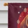 English Toy Spaniel Holiday Christmas House Flag Large Porch Sleeve Pole Decorative Outside Yard Banner Artwork Wall Hanging, Polyester, House Size