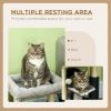 19" Cat Tree with Sisal Scratching Post, Cat Tower Condo with Bed, Self Groomer, Perch, Dangling Ball, Grey