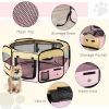 36-inch Large Exercise Puppy Pet Playpen Portable Dog Cat Pet Play Pen Pet Cage Tent Kennel Crate Pink Carry Bag Included
