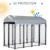 Outdoor Dog Kennel with Waterproof UV-Resistant Cover, 8 x 4 x 6 ft