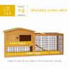 2 Level 59" Outdoor Rabbit Hutch with Openable Top, Yellow