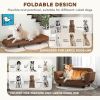 Pet Sofa Dog Bed Couch, Foldable Cat Lounger PU Leather Cover for Medium & Large Sized Animals, 39" x 21.75" x 17.75", Expandable to 52" x 30.25" x 7"