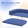 Dog Sofa Couch Bed with Washable Cushion for Large Dogs, Cats, Blue