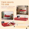 Two-Story Small Animal Cage Removable from Stand, Pet Habitat with Shelf & Wheels, 39" x 20.5" x 36.5", Red