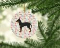 English Toy Terrier #1 Merry Christmas Ceramic Ornament Christmas Tree Hanging Decorations for Home Christmas Holiday, Party, Gift, 3 in, Multicolor