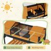 Tortoise Enclosure Tortoise House with Adjustable Lamp Holder Storage Shelf, Dual Main Houses, Openable Lid, Yellow