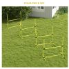 4 Piece Dog Agility Set with Adjustable Height Jump Bars, Carry Bag, Displacing Top Bar, Yellow Yellow
