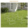 8 Piece Dog Agility Set with Adjustable Height Jump Bars, Carry Bag, Displacing Top Bar, White