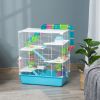 PawHut Extra Large 23" Hamster Cage with Tubes, Tunnels, Carry Handles, 5-Tier, Light Blue