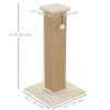 32" Tall Cat Scratching Post for Indoor Cats and Kittens, Sisal Cat Scratcher with Hanging Ball Soft Plush, Beige