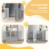 3-Panel Foldable Dog Gate with Feet for Medium Dogs and Below, Grey