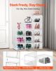 Shoe Storage Boxes 12Pack Stackable Shoe Boxes US Size 13 Transparent White
