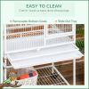 55" Large Parrot Cage with Toy Hooks Above Top Bird Perch, Tray, Food Cups, Rolling Stand, Bird Cage for Cockatiels, Parakeets, Lovebirds