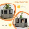 Dog Crate Furniture with Lockable Magnetic Door, Adjustable feet for Small & Medium Dogs, Indoor Use, Grey