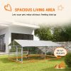 13.1' x 7.5' x 4.9' Outdoor Dog Kennel Dog Run with Waterproof, UV Resistant Cover for Medium Large Sized Dogs, Silver