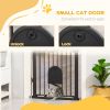 30"-32" Extra Wide Pet Gate Barrier with Small Door, 30"H Dog Gate with Safety Gate Barrier, Stair Pressure Fit, Black