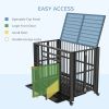 37" Heavy Duty Dog Crate, Foldable Dog Cage on Wheels with Double Locks, Removable Tray, Openable Top, Double Doors, Indoor Outdoor Use