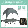 Elevated Dog Bed with Canopy, Portable Raised Dog Cot for XL Sized Dogs, Indoor & Outdoor, 48" x 36" x 43", Grey