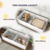 Whelping Box for Dogs and Puppies w/ Waterproof Pee Pad & Adjustable Door for Large, Medium, Small Dogs,96" x 47" x 19"