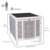 Wooden Rabbit Hutch Bunny Cage Outdoor Cat House Guinea Pig Cage Duck Shelter, Indoor Outdoor Use, 20"x16.5"x17", Grey
