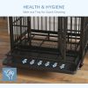 36" Heavy Duty Steel Dog Crate Kennel Pet Cage with Wheels for Convenient Access Anti-Pinching Floor, Grey