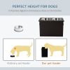 Elevated Dog Bowls for Large Dogs with Storage 2 Stainless Steel Dog Bowls, Elevated Base for Large Dogs, Coffee