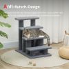 4-Step Multi-Level Carpeted Cat Scratching Post Pet Stairs, Grey