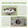 53" Cat Tree, Cat Tower with Scratching Posts, Cat Condo, Beds, Platforms, Toy Balls for Indoor Cats, Light Grey