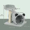 18.5" Small Cat Tree, Compact Cat Tower with Tunnel, Scratching Post, Plush Bed, Dangling Ball, for Indoor Use, Grey