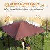 4.6' x 4.6' x 5' Dog Kennel Outdoor with Waterproof Canopy, Large Door