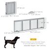 Freestanding Pet Gate 4 Panel Wooden Dog Barrier Folding Safety Fence with Support Feet for Doorway Stairs Light Grey