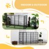 6 Panel 32.5" - 59" x 40" Dog Playpen, Heavy Duty Pet Playpen for Indoor Outdoor, Small Medium and Large Dogs