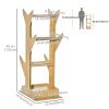 4-level Platform Cat Tree with Resting House, Activity Center for kittens, Cat Tower Furniture with Cushion, Oak
