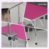 Foldable Grooming Table for Dogs with Height Adjustable Grooming Arm, Storage Shelf, Pink