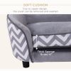 Pet Sofa Elevated Dog Bed Raised Cat Couch Puppy Furniture for Small Sized Dogs with Storage Removable Cushion Cover Grey
