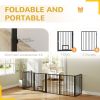 6 Panels Dog Playpen, Foldable Portable Pet Playpen with Door, for Small & Medium Dogs, 30"H