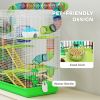 18.5" Hamster Cage, 5 Tiers Small Animal House with Tunnel Tube System, Exercise Wheel, Water Bottle, Green