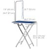 28" Foldable Dog Grooming Table with Adjustable Arm, Non-Slip Surface for Medium Small Dogs, Cats, Blue
