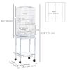 62" Rolling Bird Cage Cockatoo House Play Top Finch Pet Supply with Storage Shelf, Wheels - White