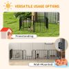 Dog Fence Outdoor 6 Panels 24" Height Indoor Steel Pet Exercise Pen DIY Design for Small Dogs