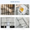 36" Bird Cage, Macaw Play House, Cockatoo, Parrot, Finch Flight Cage, 2 Doors Perch, 4 Feeder Pet Supplies, Black
