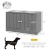 Elevated Dog Bowls with Storage Cabinet Containing Large 44L Capacity, Gray