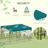 Small Animal Cage with Roof, Indoor/Outdoor Use, for Chicken, Rabbits, Chinchillas, 73" x 30" x 20", Green