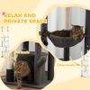89"-100" Floor to Ceiling Cat Tree Cat Tower for Large Cats w/ Scratching Posts, Grooming Brush Post, Cat Condo, Grey