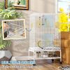 43" Bird Cage with Rolling Stand, Toys, for Budgies Canaries White