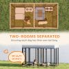 Outdoor Dog Kennel with Two-Room Design, Water-Resistant & Sun-Proof Cover, for S, M, L Dogs, 8' x 4' x 6'
