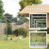 Metal Chicken Run w/ Waterproof & Anti-UV Cover, Feeding Door, Hanging Feeder, for 18-24 Chickens, 9.8' x 19.7' x 6.4'