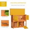 2 Tier Elevated Wooden Rabbit Hutch Bunny House Small Animal Cage 47"L x 19"W x 39"H w/ Sliding-Out Tray