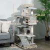 53" Cat Tree Scratching Large Kitten Play House Multi-Level Activity Center Pet Furniture, Grey